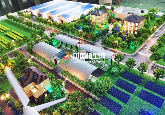 光伏電站應(yīng)用場(chǎng)景沙盤模型，太陽(yáng)能光伏屋頂發(fā)電沙盤模型
